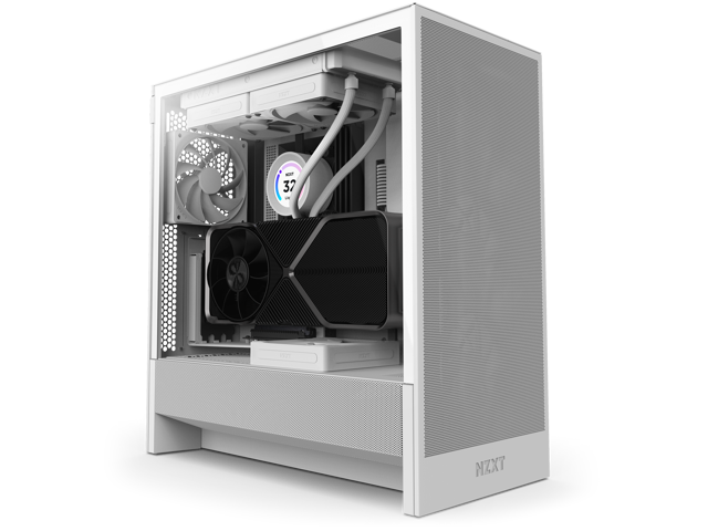 NZXT - H5 Flow 2024 Compact ATX Mid-Tower Airflow PC Case - White - image 12