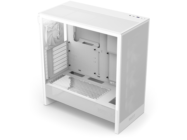 NZXT - H5 Flow RGB 2024 Compact ATX Mid-Tower Airflow PC Case - White - image 3
