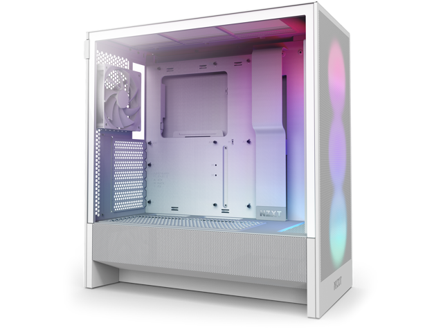 NZXT - H5 Flow RGB 2024 Compact ATX Mid-Tower Airflow PC Case - White - image 4