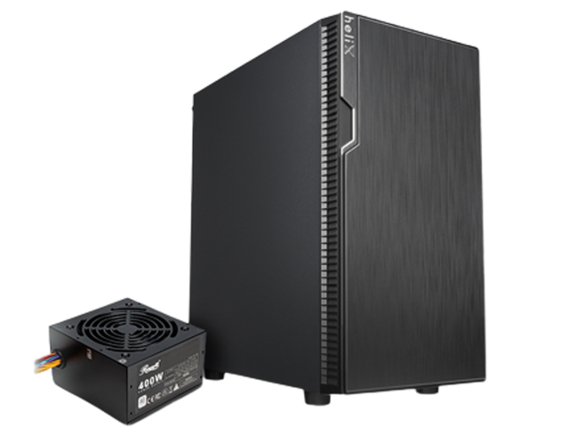 Rosewill FBM-X2-400-HELIX Micro ATX Mini Tower Desktop Gaming PC Computer Case with Pre-Installed 400W PSU, 240mm AIO Support, USB 3.0
