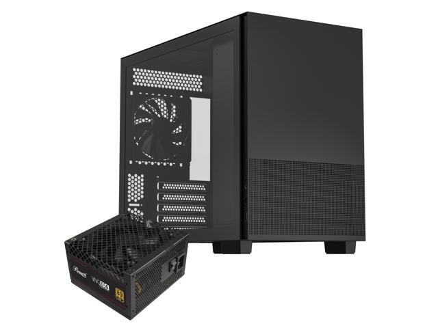 Rosewill Micro ATX Mini Tower PC Case with Pre-Installed 80+ Gold 650W ATX 3.1 Power Supply Temper Glass Side Panel 360mm Radiator Support 1...