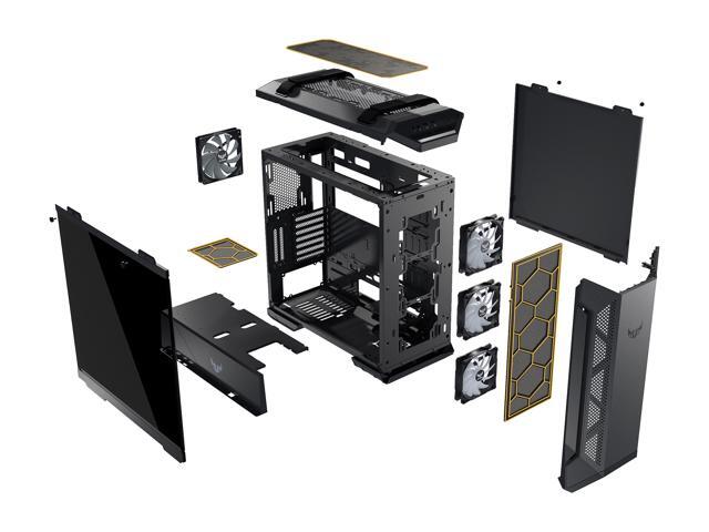 ASUS TUF Gaming GT501 Mid-Tower Computer Case for up to EATX Motherboards with USB 3.0 Front Panel, Smoked Tempered Glass, Steel Construction, and...