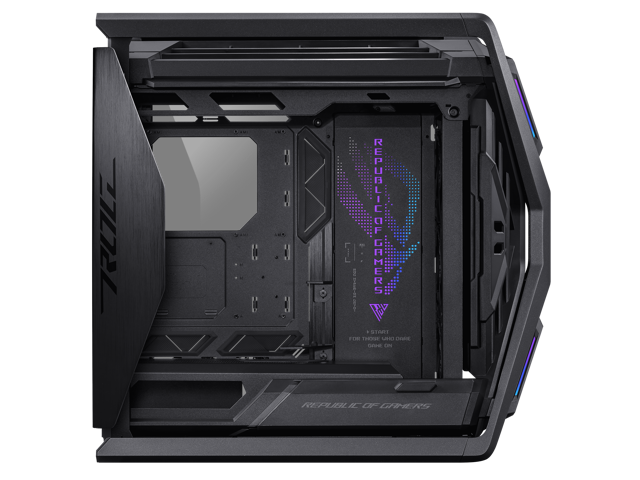 ASUS ROG Hyperion GR701 EATX full-tower computer case with semi-open structure, tool-free side panels, supports up to 2 x 420mm radiators, built-in...