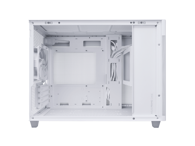 ASUS Prime AP201 White MicroATX Tempered Glass Edition Supports Graphics Cards up to 338mm, 360mm Coolers, & Standard ATX PSUs, Tool-Free Side...