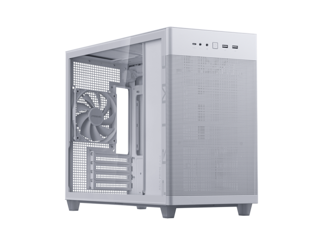 ASUS Prime AP201 White MicroATX Tempered Glass Edition Supports Graphics Cards up to 338mm, 360mm Coolers, & Standard ATX PSUs, Tool-Free Side...