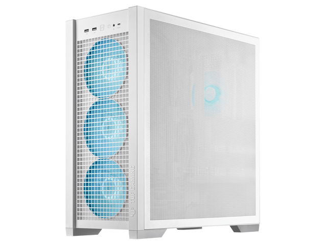 ASUS TUF Gaming GT302 ARGB White Edition ATX Mid-Tower Case Four 140 x 28 mm ARGB fans for high airflow and static pressure, interchangeable side...