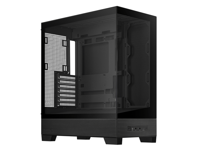 ASUS A31 Black ATX Mid-Tower Gaming Case, Dual-sided tempered glass, Frameless Design, BTF Hidden Connectors, 360 AIO Support, 8° Angled Base, ARGB...