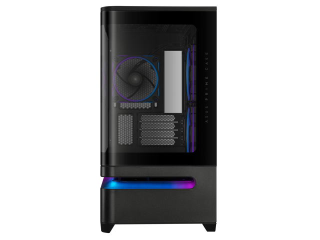 ASUS Prime AP202 ARGB Black mATX case with fully tempered curved glass, supports graphics cards up to 420mm long, 360mm long radiators, easy-detach...