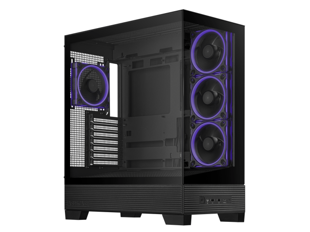 ASUS A31 PLUS Black ATX Case offers a panoramic glass design, supports 360mm radiators and 380mm graphics cards, includes four pre-installed ARGB...