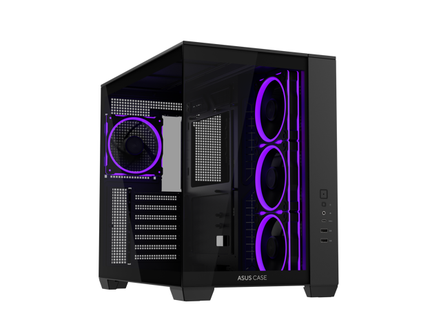 ASUS A32 PLUS Black ATX gaming PC case, support 360mm radiators and 420mm graphics cards, dual-chamber chassis for independent cooling zones, four... Case