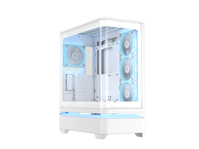ASUS Prime AP304 White ARGB ATX PC Gaming Case Tempered Curved Glass; Four Built-in ARGB Fans; Supports Graphics Cards up to 420mm Long; 360mm-long...