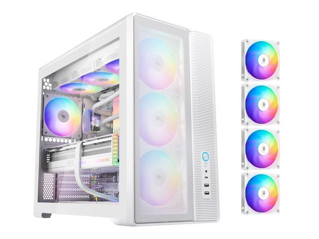 SAMA S50 ATX Mid Tower Case with 4 ARGB PWM Fans & Hub,PPLP A+ High Airflow Dual-Chamber Gaming Case,USB 3.2 Gen2x2 Type-C,Supports ATX/MATX/ITX...