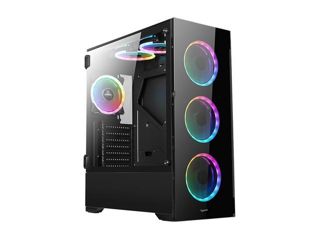 Bgears b-Voguish-RGB Black Computer Case with 6 x 120mm ARGB Fan