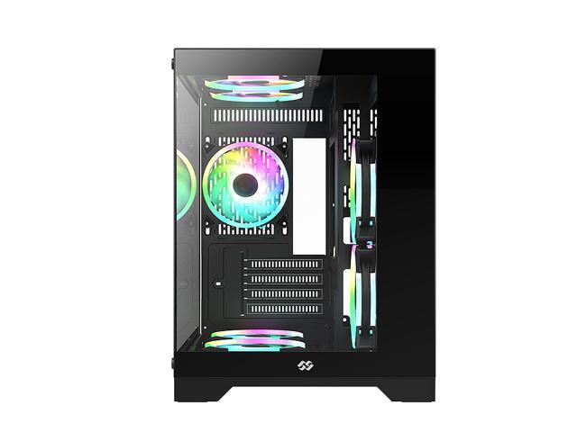 Bgears b-Pellucid MicroATX Black Micro ATX Tower Case, Tempered Glass Compact Design