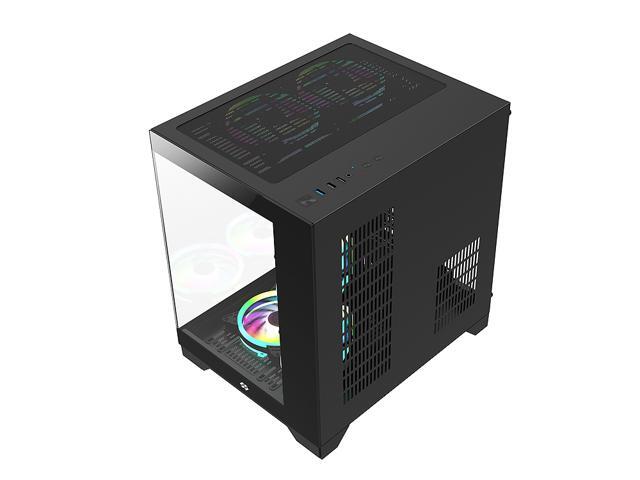 Bgears b-Pellucid MicroATX Black Micro ATX Tower Case, Tempered Glass Compact Design