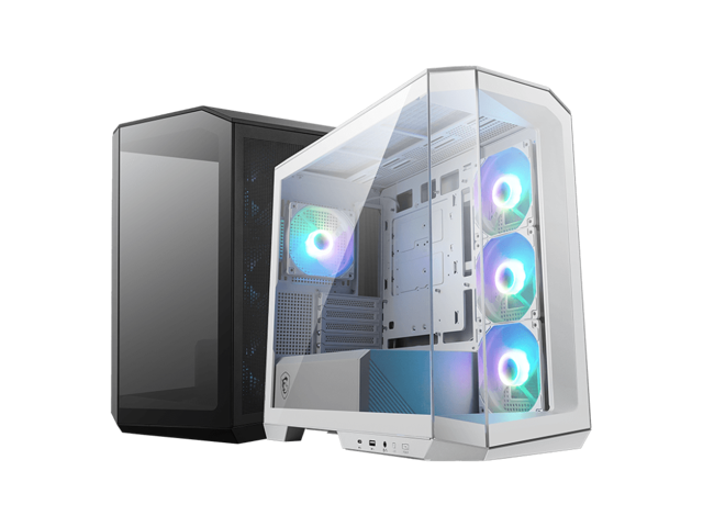 MSI MAG PANO M100R PZ WHITE Micro ATX Gaming Case Support Back-Connect Motherboard 270-degree Panoramic Display