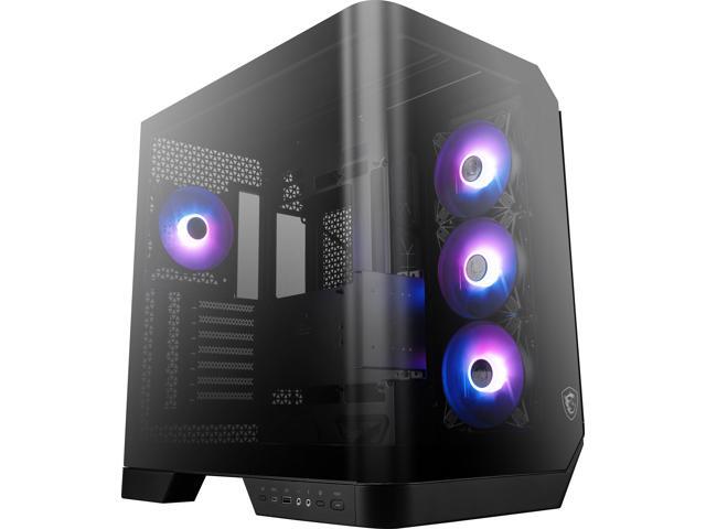 MSI MAG PANO 120R PZ - ATX Mid-Tower Gaming PC Case - 270-degree Tempered Glass Panel - Liquid Cooling Support up to 360mm Radiator - Pre-Installed...