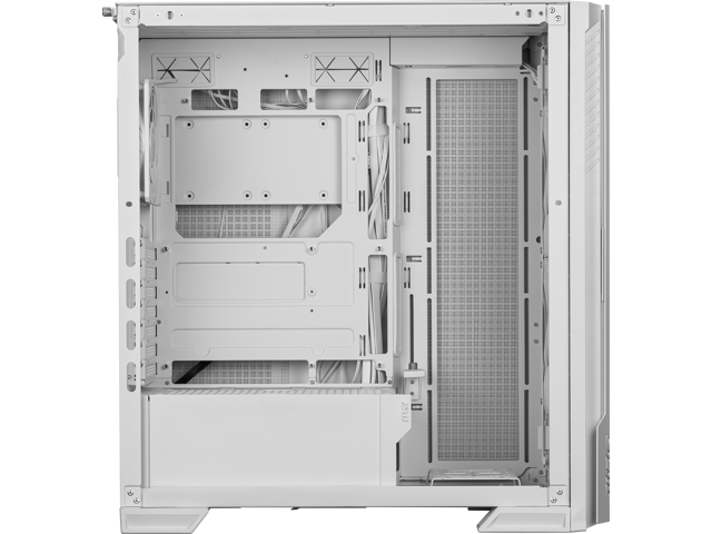 MSI MPG Velox 300R Airflow PZ White - Mid-Tower Gaming PC Case - Tempered Glass Side Panel - 2 x 160 mm Dual Layer Blades Fans - Liquid Cooling...
