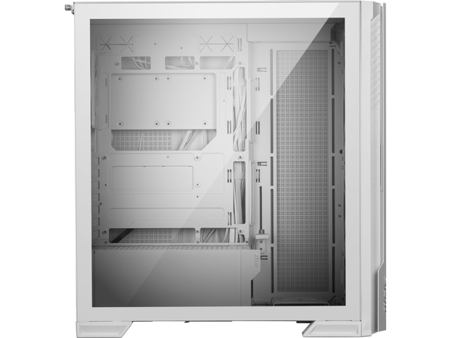 MSI MPG Velox 300R Airflow PZ White - Mid-Tower Gaming PC Case - Tempered Glass Side Panel - 2 x 160 mm Dual Layer Blades Fans - Liquid Cooling...