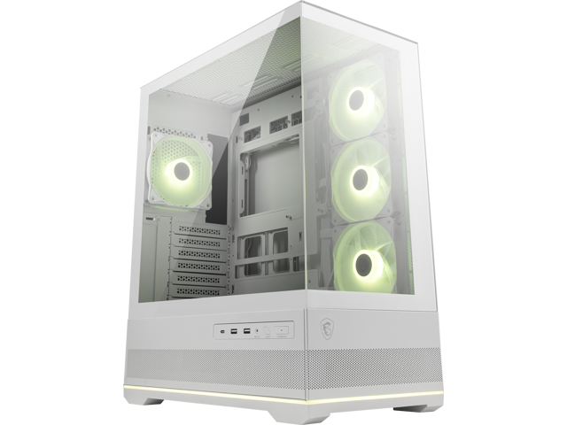MSI MAG PANO 110R PZ White - Mid-Tower Gaming PC Case - Tempered Glass Side Panel - 4 x 120mm ARGB Fans - Liquid Cooling Support up to 360mm...