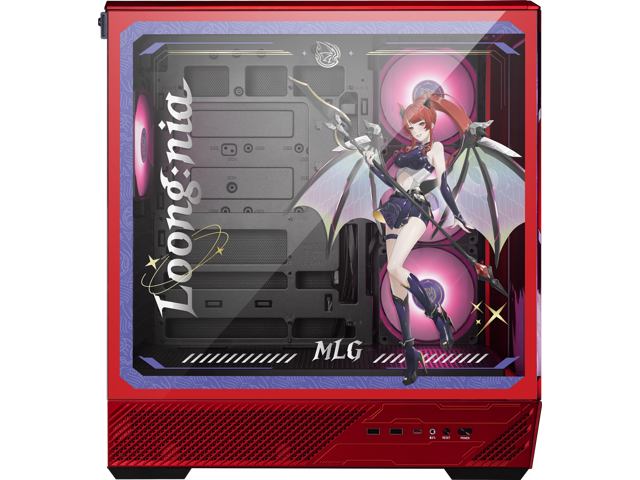 MSI - PANO 130R MLG EDITION ATX Mid-Tower PC Case - Black and Red - image 6