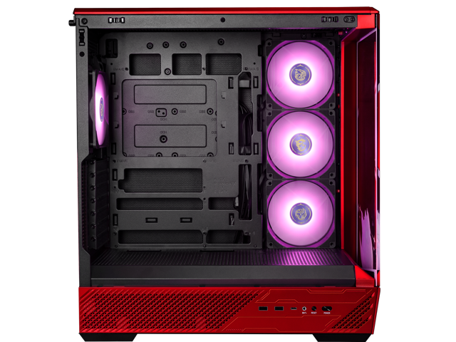 MSI - PANO 130R MLG EDITION ATX Mid-Tower PC Case - Black and Red - image 7