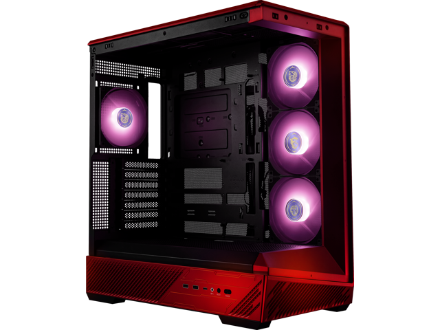 MSI - PANO 130R MLG EDITION ATX Mid-Tower PC Case - Black and Red - image 8