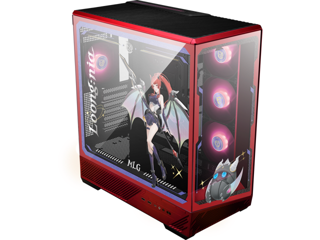 MSI - PANO 130R MLG EDITION ATX Mid-Tower PC Case - Black and Red - image 3