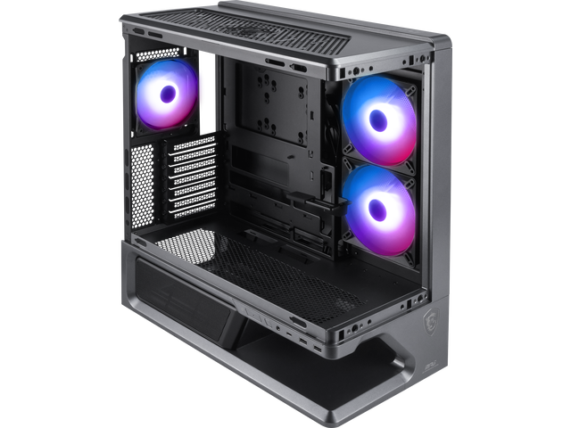 MSI MPG VIXTA 300R PZ Mid-Tower ATX Gaming PC Case - Floating Base Design, L-Shaped Curved Glass, 3 Pre-Installed ARGB Fans, 360mm Radiator...