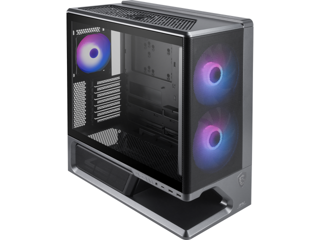 MSI MPG VIXTA 300R AIRFLOW PZ Mid-Tower ATX Gaming PC Case - Floating Base Design, Mesh Front Panel, Dual 160mm Fans, 360mm Radiator Support, GPUs...