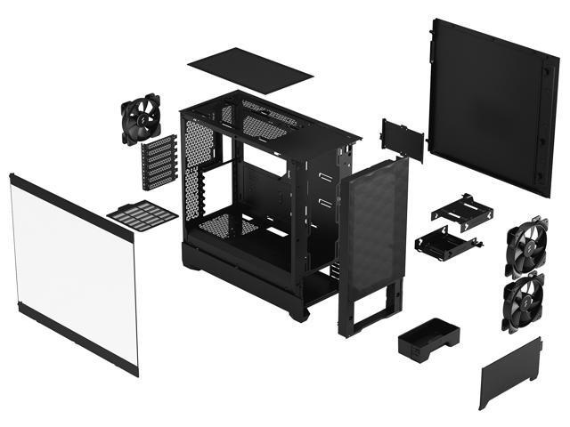 Fractal Design - Pop Air Black TG ATX High-Airflow Clear Tempered Glass Window Mid-Tower PC Case - Black - image 5