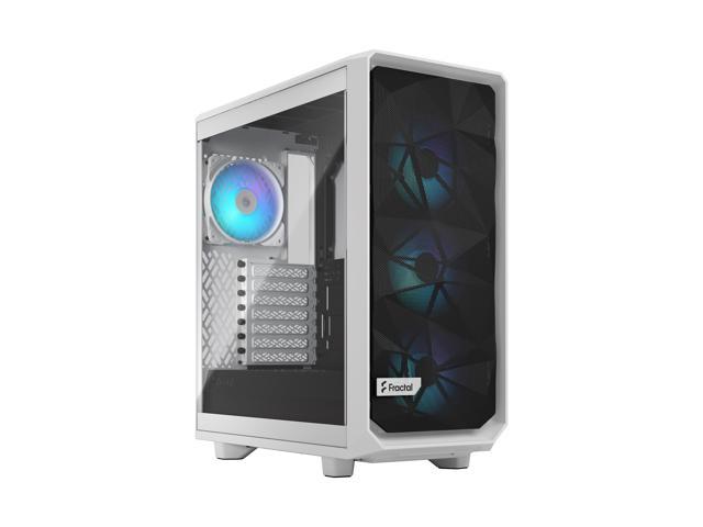 Fractal Design Meshify 2 Compact RGB White TG High-Airflow Tempered Glass Window PC ATX Mid Tower Computer Case