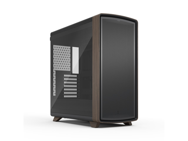 Fractal Design Summit Black TG Walnut PC Gaming Case - Tempered Glass Side Panel - Three Momentum 14 Fans Included - ATX Reverse Connector and...