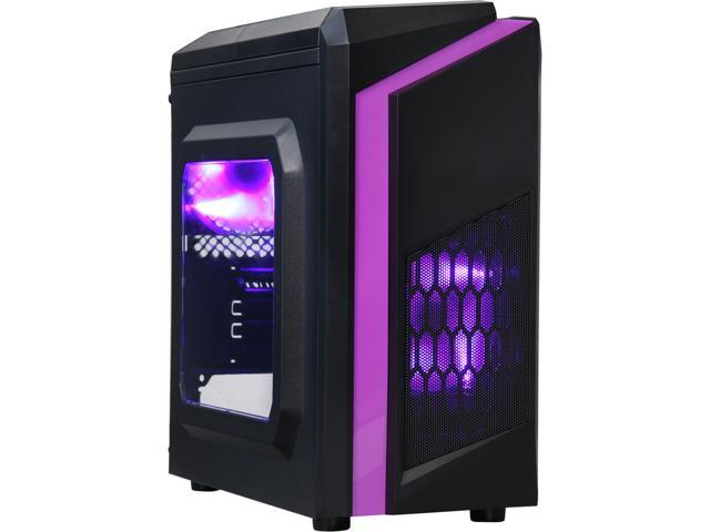 DIYPC DIY-F2-P Black / Purple Computer Case