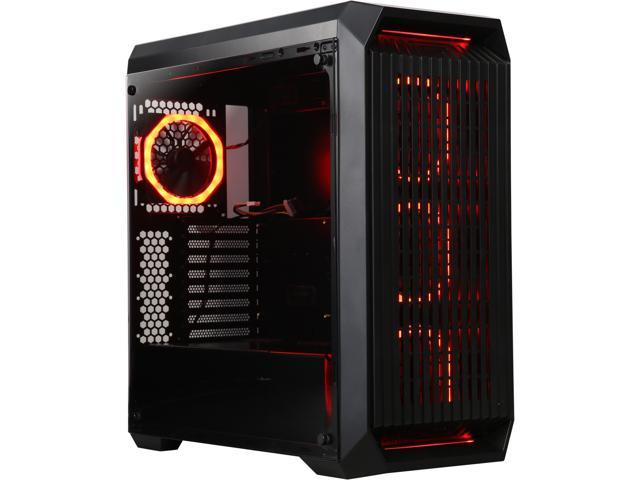 DIYPC Vanguard-V8-RGB Black Dual USB3.0 Steel/ Tempered Glass ATX Mid Tower Gaming Computer Case w/Tempered Glass Side Panel and Pre-Installed 4 x.