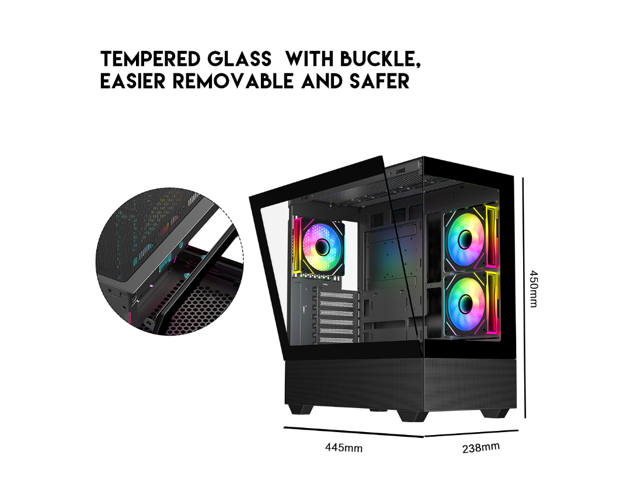 DIYPC ARGB-N5-BK Black Cases (Computer Cases - ATX Form)