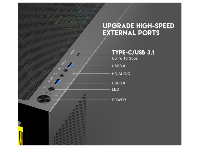 DIYPC ARGB-N5-BK Black Cases (Computer Cases - ATX Form)