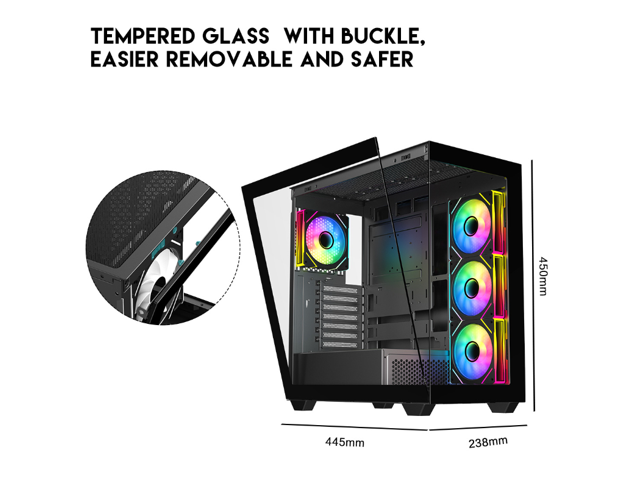 DIYPC ARGB-N6-BK Black Case (Computer Cases - ATX Form)