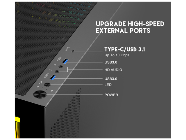 DIYPC ARGB-N6-BK Black Case (Computer Cases - ATX Form)