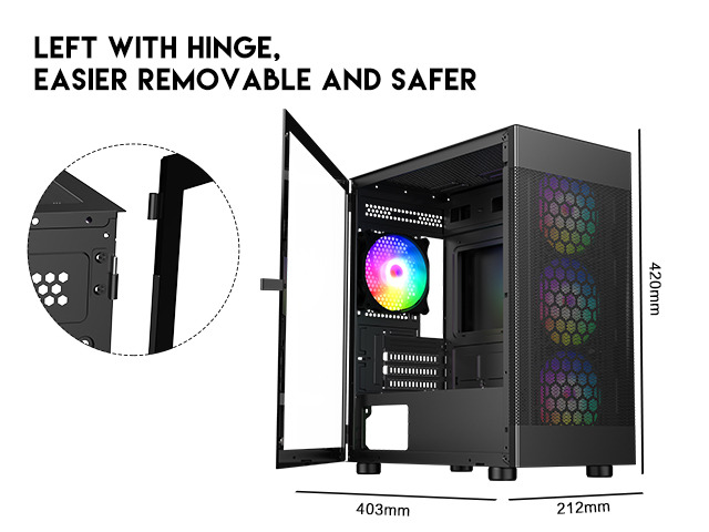 DIYPC ARGB-G5-BK Black Cases (Computer Cases - ATX Form)
