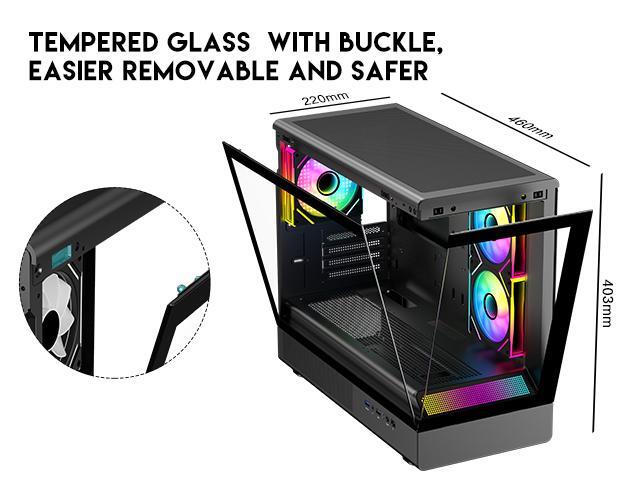 DIYPC ARGB-M1-BK Black Cases (Computer Cases - ATX Form)