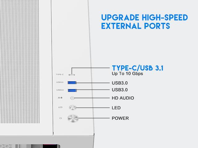 DIYPC ARGB-N3-W White USB3.0/ Type C Tempered Glass E-ATX /ATX Dual Chamber Gaming Computer Case w/ 3 x Tempered Glass Panel and 4 x ARGB PWM Fans...