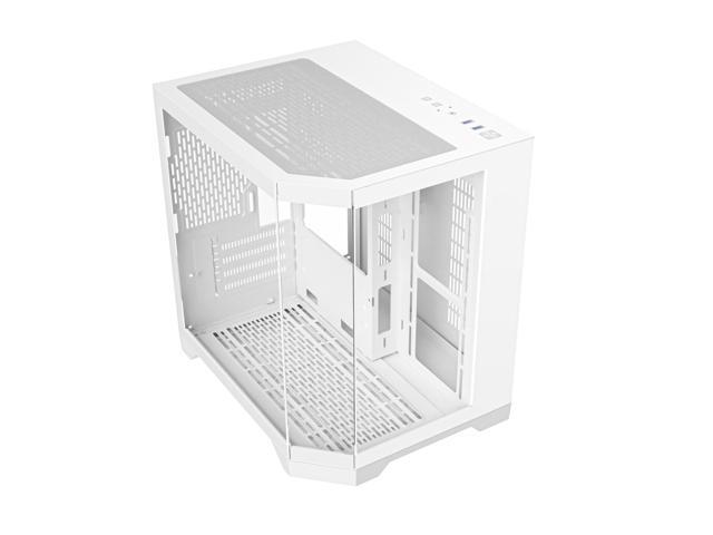 DIYPC DIY-CUBE03-W White Dual USB3.0 Tempered Glass Micro ATX Gaming Computer Case w/ 3 x Tempered Glass Panel. Fans Not Included