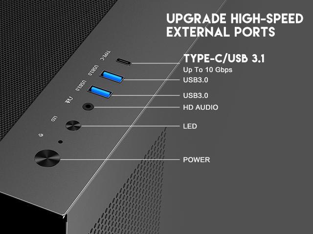 DIYPC IDX4-MicroATX-ARGB Black USB3.0/ Type C Tempered Glass Micro ATX Gaming Computer Case w/ Dual Tempered Glass Panel and 3 x ARGB PWM Fans...