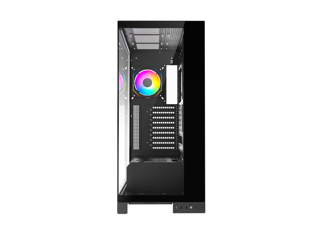DIYPC Vanguard-F2-Pro Black Dual USB3.0 and Type C Tempered Glass ATX Full Tower Gaming Computer Case w/ 5 x 120mm ARGB PWM Fans (4 x MB Side, 1 x...