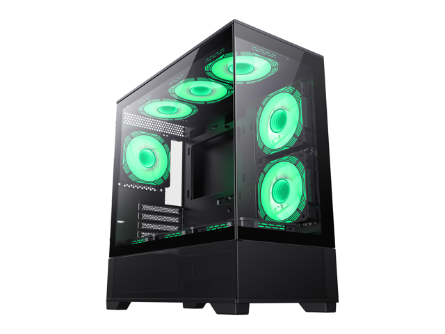 GAMEMAX VISTA MB Black USB3.0 Micro-ATX Tower Tempered Glass Computer Case. Fan is Not Included.