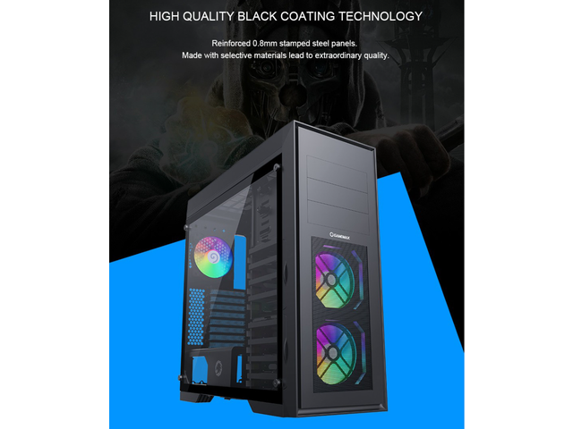 GAMEMAX MASTER 2 Black Tempered Glass USB3.0 and Type C Full Tower ATX Computer Case w/3 x ARGB Fans (Pre-Installed), Support 4090TI GPU and 360mm AIO