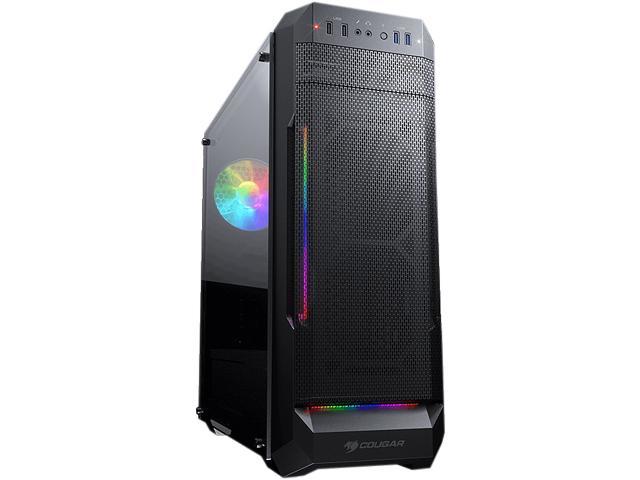 COUGAR MX331 Mesh-G Black Powerful Airflow Mid-Tower Computer Case with Stunning RGB and Tempered Glass