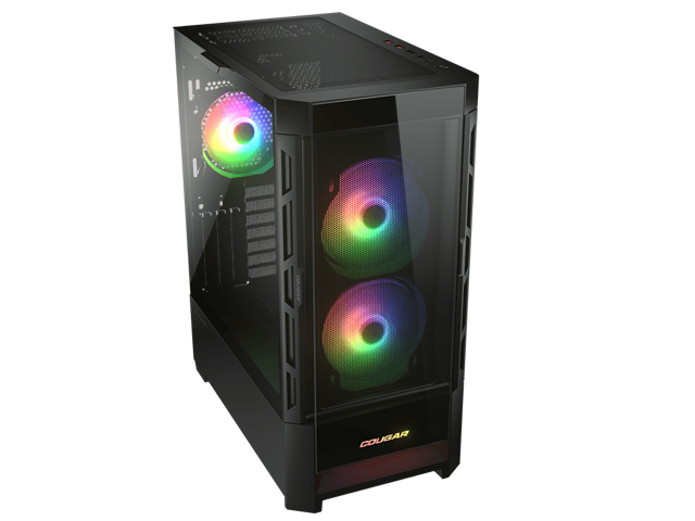 Cougar Duoface RGB Black Mid Tower Computer Cases with Glass and Mesh Front Panels included