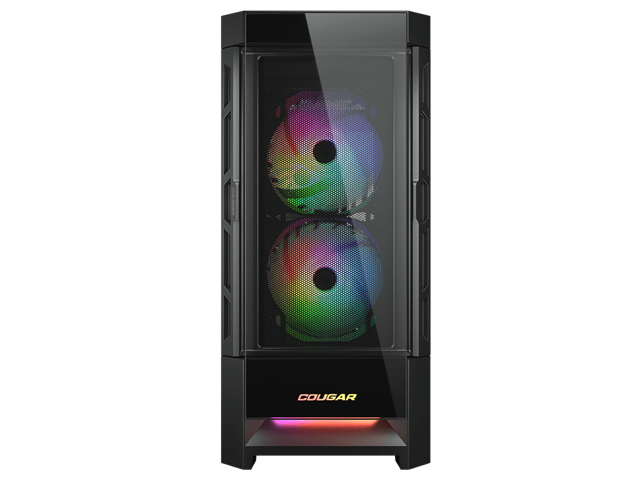 Cougar Duoface RGB Black Mid Tower Computer Cases with Glass and Mesh Front Panels included